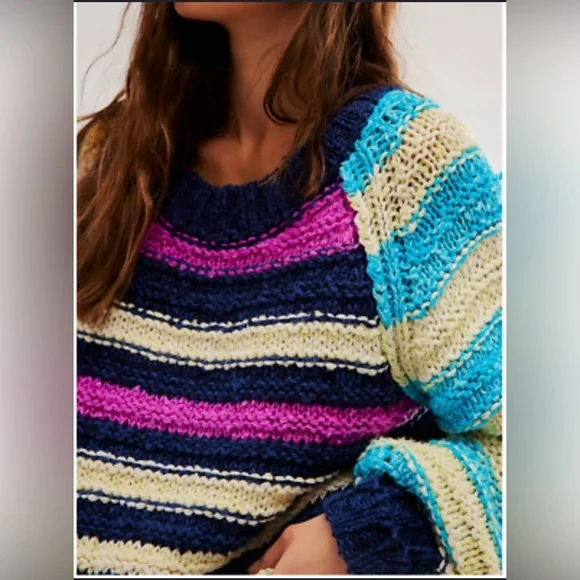 Free People Cruze Chunky Mixed Sweater XS - Picture 3 of 7